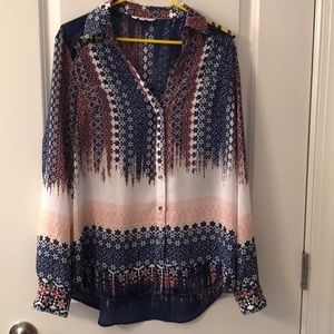 Candie’s Multi Colored Blouse Shoulder Cut outs